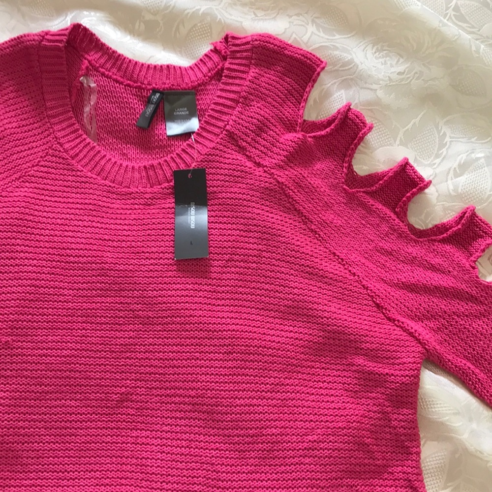 New Sweater Long Sleeves Magenta Pink SZ L/ Grande